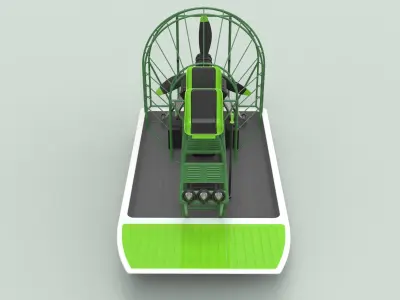 Airboat alligator boat with seats 3D model