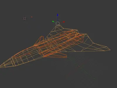 FA-XX fighter jet in flight Low-poly 3D model