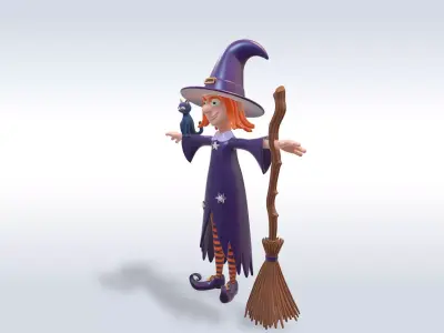 Adorable Witch Halloween Character 3D Model 3D model order