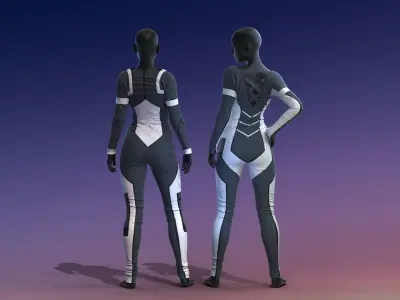 Realistic 3D Models Of Female Sci-Fi Suits 3D model