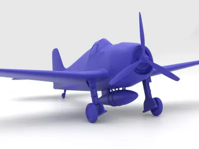 Grumman F6F Hellcat - 3d printer ready 3D print model