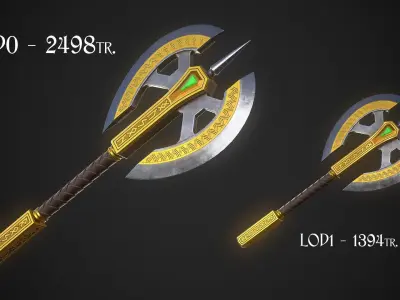 Fantasy Axe 04B Low-poly 3D model