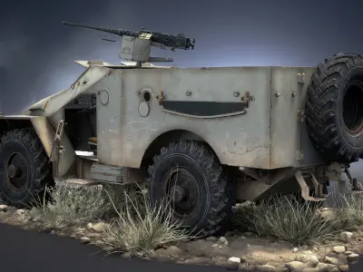 BTR-40 Game Ready Low-poly 3D model