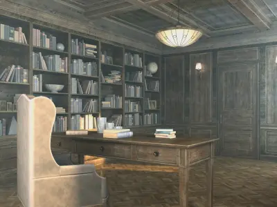 Classic Office Interior- 8K PBR Textures 3D model