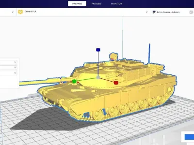 Tank ABRAMS for 3Dprint 3D print model