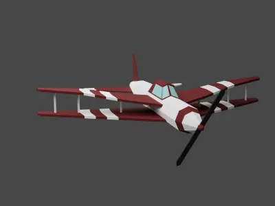 Airplane Collection - 3 Lowpoly Airplane fighter plane Low-poly 3D model