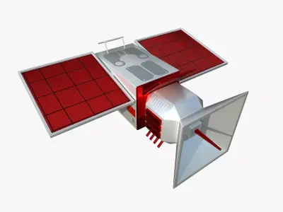 Satellite E10 China - SciFi Space Design Low-poly 3D model