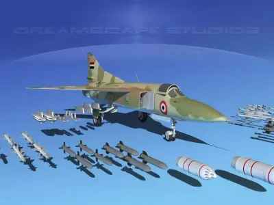 Mig-23 Fighter Libya 3D model