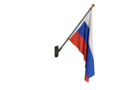 Wall Flag Russia 3D model