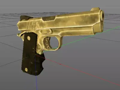 Golden Pistol 3D model