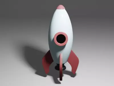Cartoon Rocket Ship  3D model
