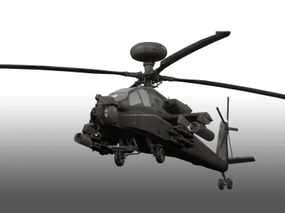 Apache Attack Helicopter AH 64 Low-poly 3D model