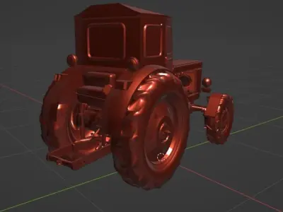 T40AM Soviet-Russian tractor Low-poly 3D model
