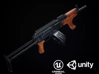 AK-47 Variants PBR Low-poly 3D model