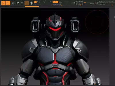 012 Futuristic Armored Sci-Fi Soldier 180cm Fantasy Character GR Low-poly 3D model