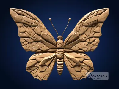 Butterfly Geometric - CNC Router Carving Casting insect 3D print model