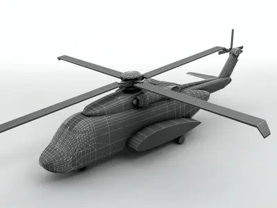  Sikorsky S92 Helicopter -1 Low-poly 3D model