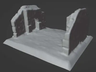 Ruin of Old Stone Building - Game-Ready Photoscan Low-poly 3D model