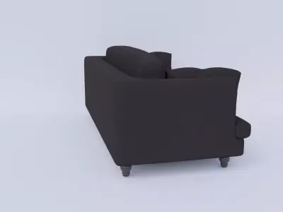 Modern Minimalist Sofa Armchair Clean Low Poly Furniture Asset Low-poly 3D model