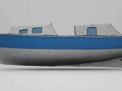 Lifeboat - Type 9 - Boat Davit - Warship Textured 3D model