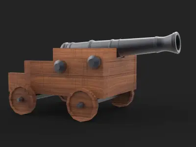 war cannon Low-poly 3D model