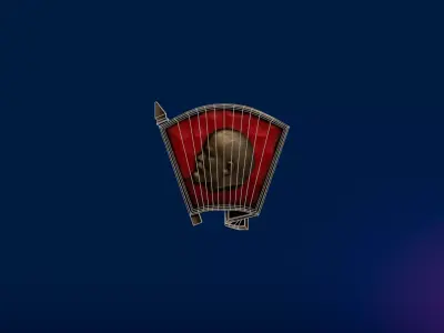 Lenin Badge Low-poly 3D model