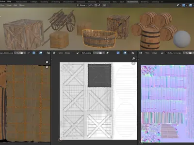 Medival props Low-poly 3D model