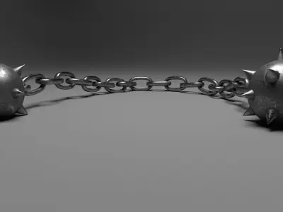 Mace on a chain Low-poly 3D model