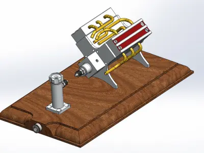 V6 Miniature Engine 3D model