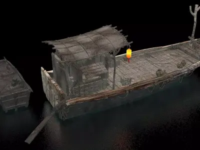 Chinese fishing boat 3D model