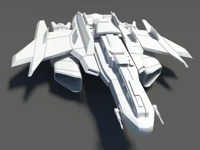 Spaceship Spacecraft Jet Low-poly 3D model