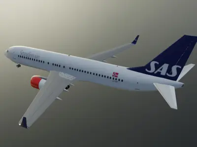SAS Boeing 737-800 low poly 3d model  Low-poly 3D model