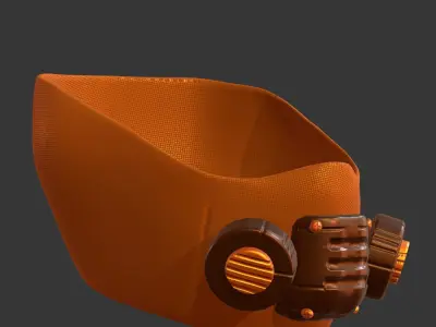 Gas mask helmet 3d model scifi Low-poly Low-poly 3D model