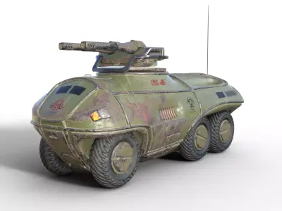 Cyber Tank Low-poly 3D model