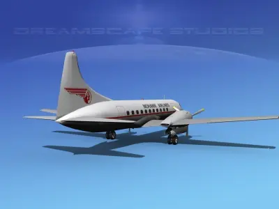 Convair CV-340 Mohawk Airlines 3D model