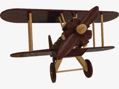 wooden toy plane 3D model