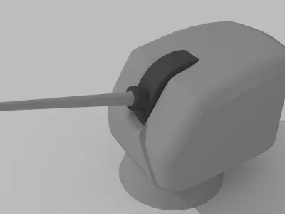 5 Inch US Navy Single Gun 3D model