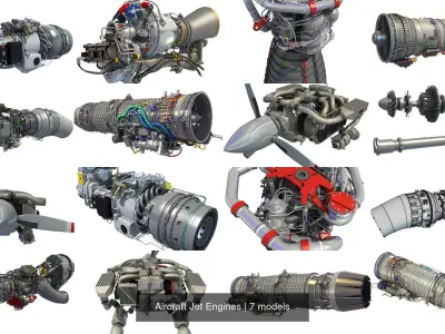 Aircraft Jet Engines 3D Model Collection