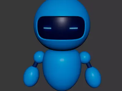 Cute Robot Character  Stylized 3D Mascot Rigged  Game Ready Low-poly 3D model