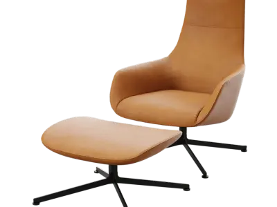  Replica Zanotta Kent Armchair Model, Tan Brown 