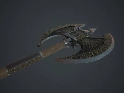 Axe Fantasy Game 3d model Low-poly 3D model Low-poly 3D model