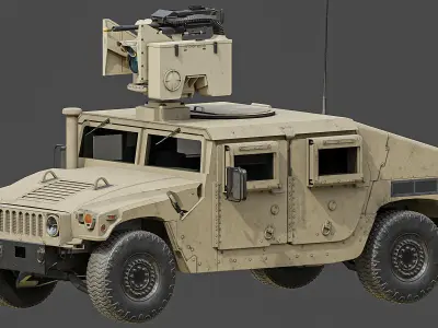 Humvee M1151 CROWS Low-poly 3D model