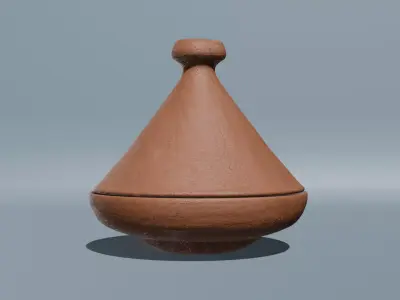 Moroccan Clay Tagine Traditional Earthenware Cooking Pot Free 3D model