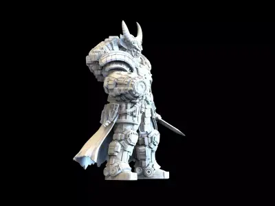 Sci-Fi Chaos Warrior   Armored Demon Knight Miniature  Tabletop  3D print model
