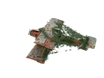 Damaged Rusted Aircraft 3D model
