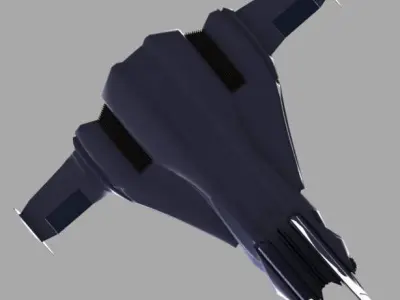 Aquajet futuristic fighter jet 3D print model