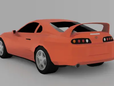 Toyota Supra mk4 low poly Free low-poly 3D model