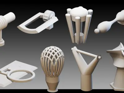 140 Cabinet Handles- High detail 3d models 3D model