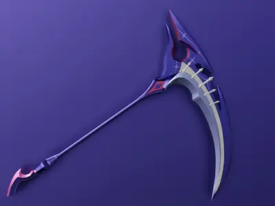 Coolest Scythe Ever For real Low-poly 3D model