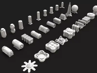 scifi props 3 3D model